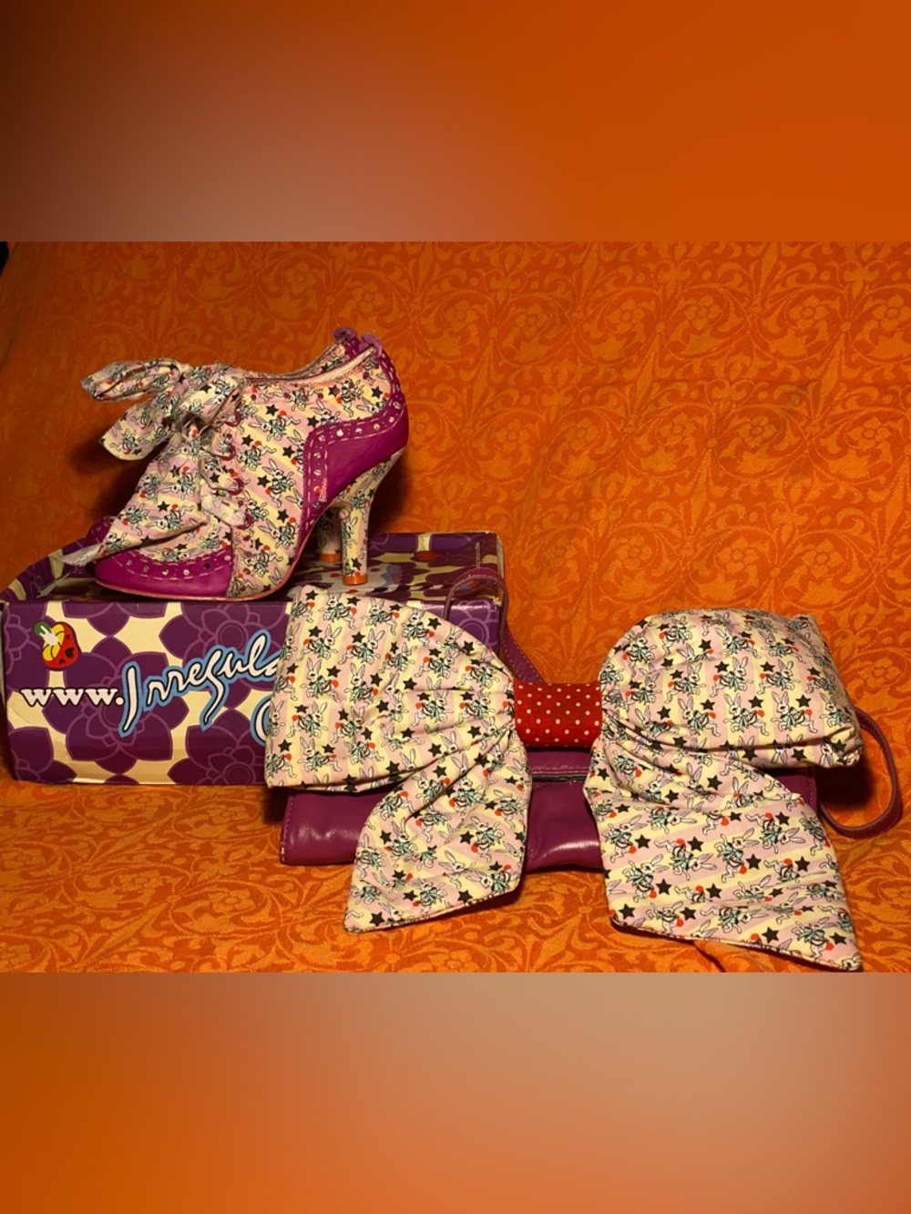 RESERVED 2010,”Iced Gem Abigail Bunny” hot pink bootie,box,free bag,8 - Picture 12 of 15